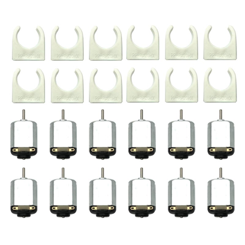 EUDAX 12 Pcs Rectangular DC Motor Mini Electric Motor 1.5-3V 24000RPM, Motor Mounting Bracket Holder for DIY Toys - Image 1